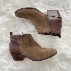 Madewell | Womens The Cait Ankle Boot Bootie Suede & Leather Brown & Tan Pointed